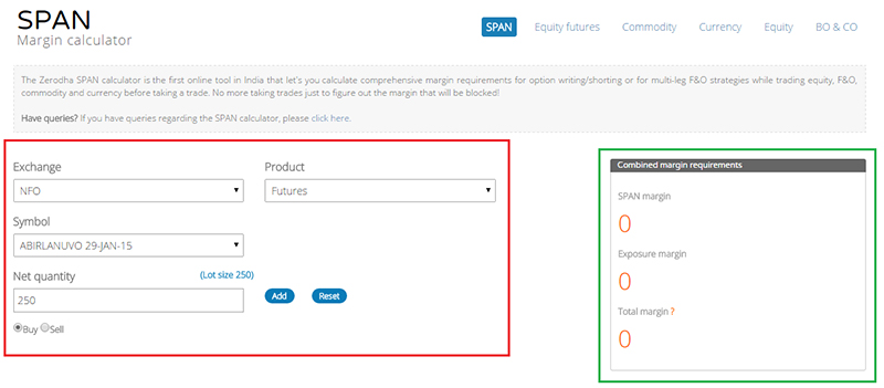 nse option margin calculator