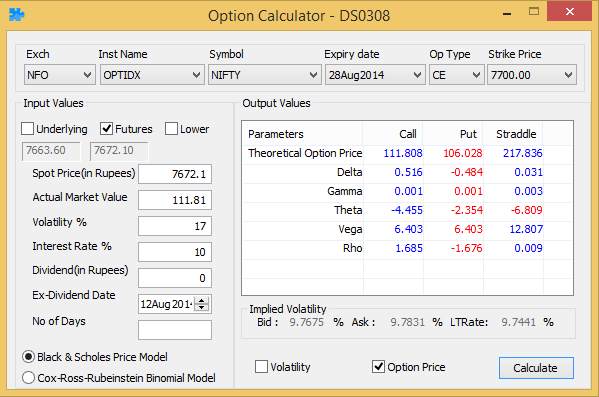 Option Calculator