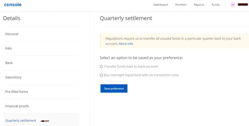 Quarterly settlement of funds & securities ZConnect by Zerodha