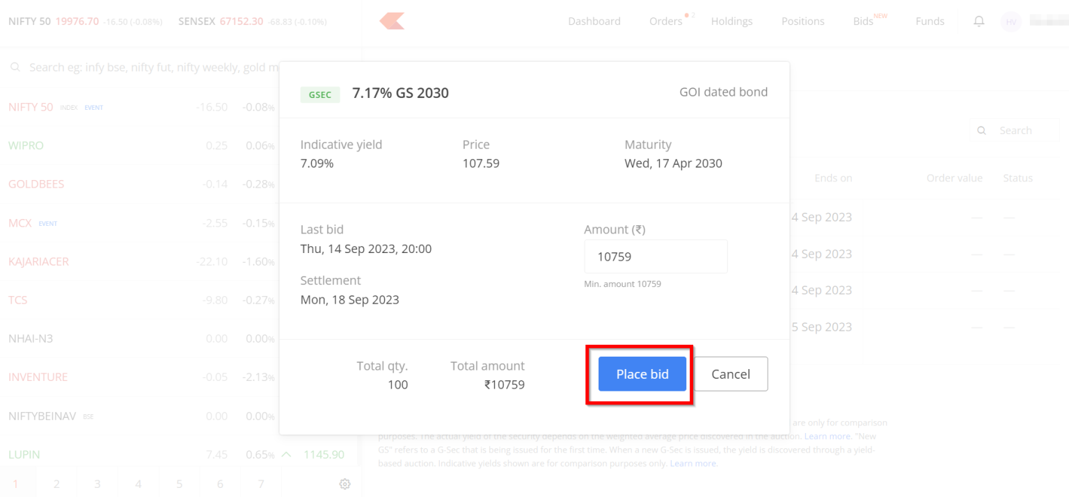 Invest in government bonds and sovereign gold bonds on Kite ZConnect